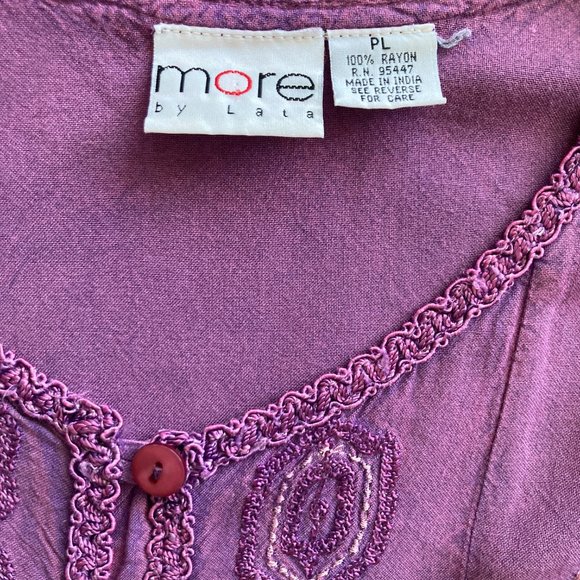 More By Lata PL Purple Bohemian Style Blouse - Picture 5 of 8